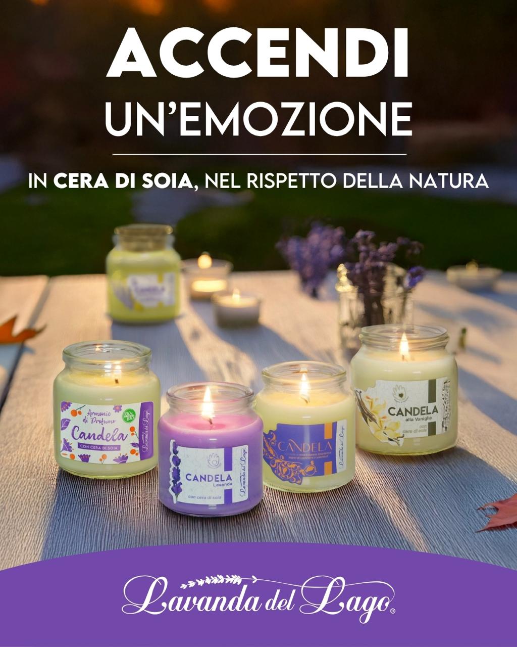 Candele 100% naturali in cera di soia (Lavanda del lago)